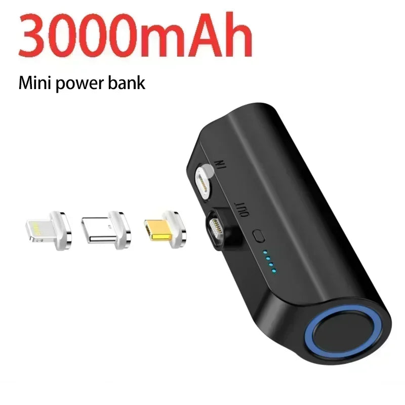 SU Mini Portable Power Bank Back Clip Battery for Iphone Samsung for Huawei Xiaomi Magnetic Charger 3000Mah Capsule Powerbank
