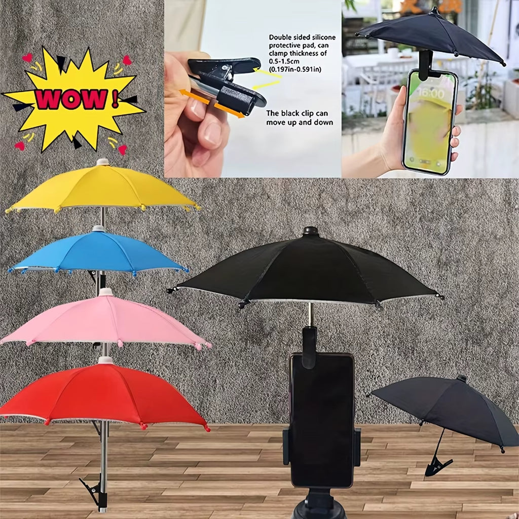 Mobile Phone Holder Sunscreen Umbrella Clip Outdoor Mobile Phone Fixed Umbrella Rain Parasol Mobile Phone Anti-Reflective